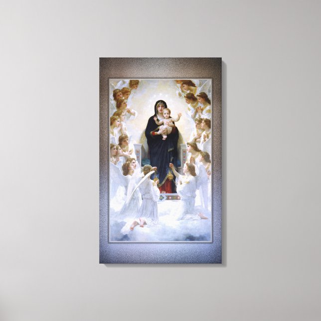 Lienzo La Virgen con los Ángeles de William Adolphe Bougu (Anverso)