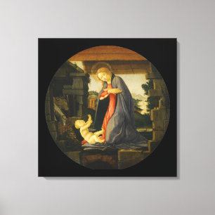 Lienzo La Virgen que adora al niño
