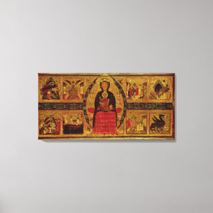 Lienzo La Virgen y el niño Enthroned