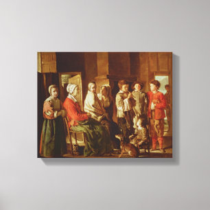Lienzo La visita a la abuela (aceite sobre lienzo)