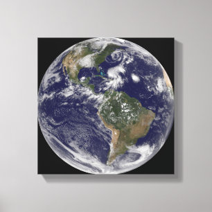 Lienzo La vista de la tierra llena y cuatro asaltan