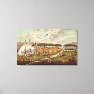Lienzo La vista del gran tratado celebró en la pradera d