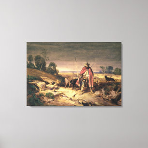 Lienzo La vuelta del pastor (pluma y tinta marrón, w/c y