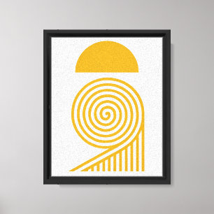 Lienzo Laberinto de Luz – Sol y Espiral Dorada