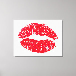 Lienzo Labios besándose rojos