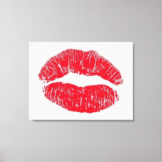Lienzo Labios besándose rojos (Anverso)