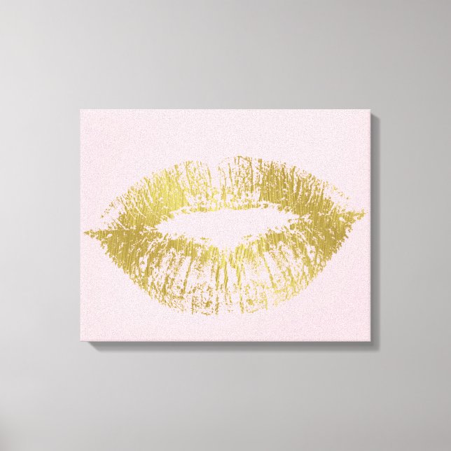 Lienzo Labios de besos de oro (Anverso)