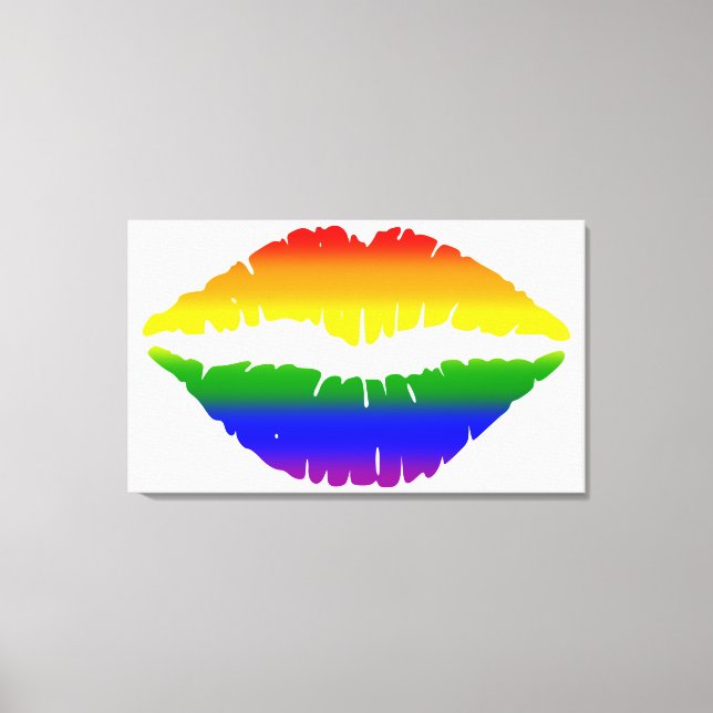 Lienzo Labios del arcoiris (Anverso)