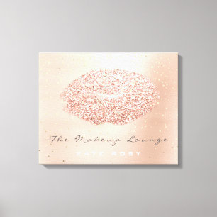 Lienzo Labios grises rosados del beso del artista de