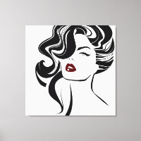 labios rojos retro chica