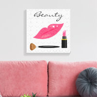 Labios Rosados Y Maquillaje Belleza