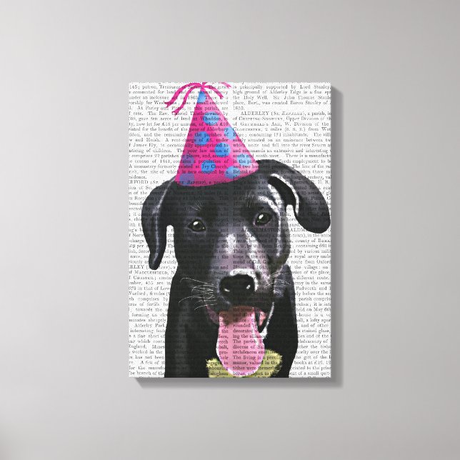 Lienzo Labrador negro con Gorra Fiesta (Anverso)