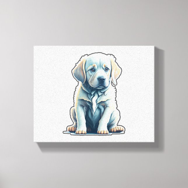 Lienzo Labrador Recuperador Calma Cachorro (Anverso)