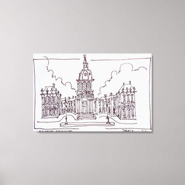 Lienzo L'Academie Francaise | Río Sena, París (Anverso)