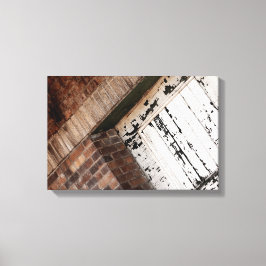 Lienzo Ladrillo Rojo Y Madera Blanca Molesta