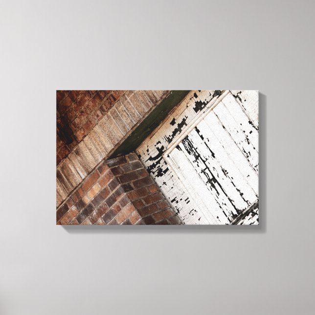 Lienzo Ladrillo Rojo Y Madera Blanca Molesta (Anverso)