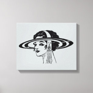 Lienzo (Lady con Gorra de época)