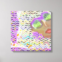 Lienzo Lady con lentes verdes