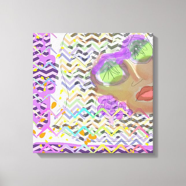 Lienzo Lady con lentes verdes (Anverso)