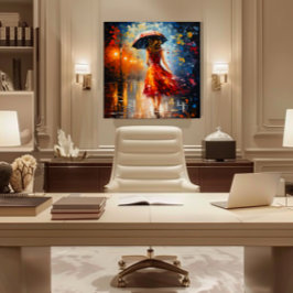 Lienzo Lady in the Rain