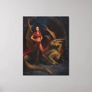 Lienzo Lady y el dragón