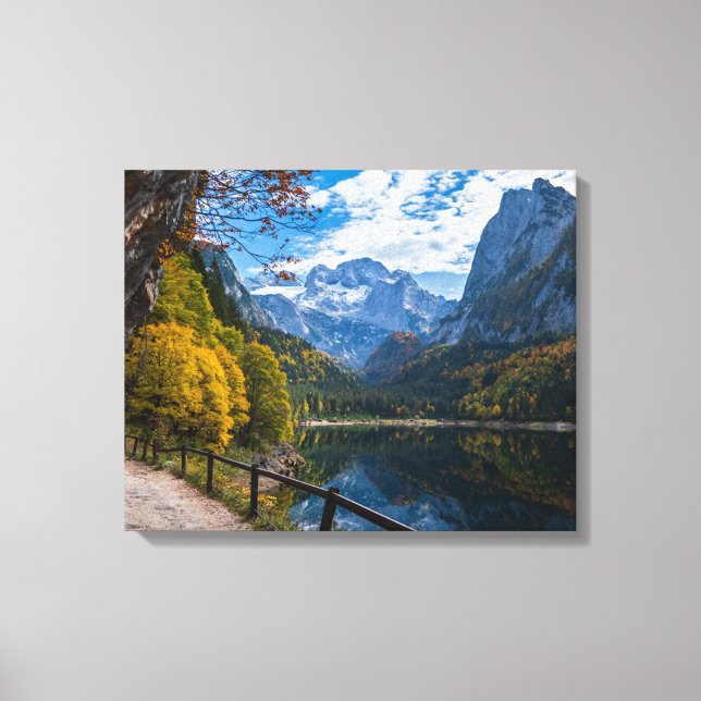 Lienzo Lago alpino Gosauseen Austria (Anverso)