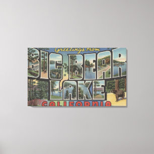 Lienzo Lago Big Bear, California - Escenas de letras gran