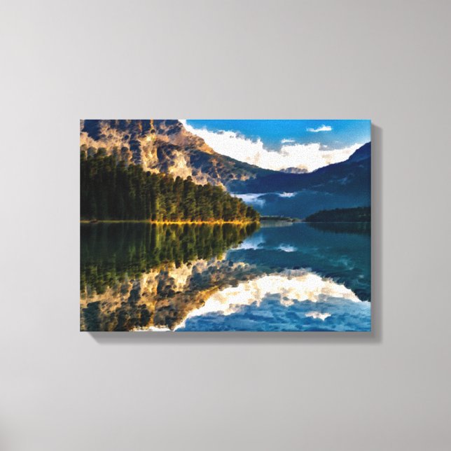 Lienzo Lago canadiense surrealista (Anverso)