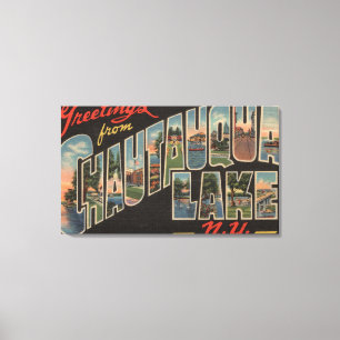 Lienzo Lago Chautauqua - escenas grandes de la letra