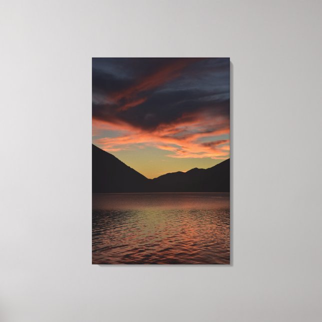 Lienzo Lago Crescent al atardecer (Anverso)