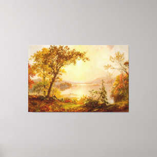 Lienzo Lago CROPSEY Greenwood otoño en el río Hudson 1875