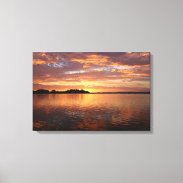 Lienzo Lago de cobre y bronce del atardecer