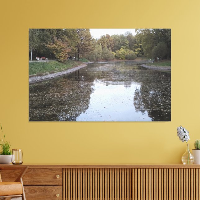 Lienzo Lago de otoño tranquilo – Edición escandinava (Insitu (Sala de estar))