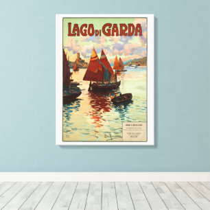 Lienzo Lago di Garda, Lago de Garda, Italia Viajes Antigu