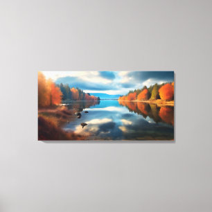 Lienzo Lago en otoño