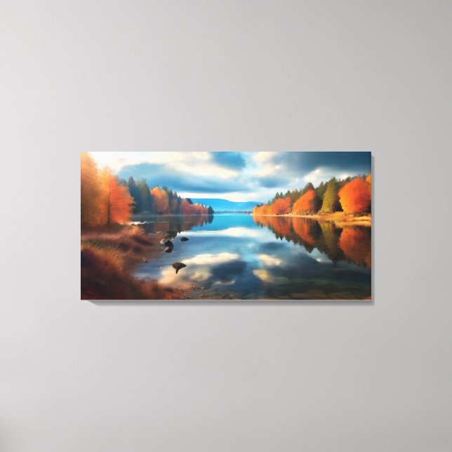 Lienzo Lago en otoño (Anverso)