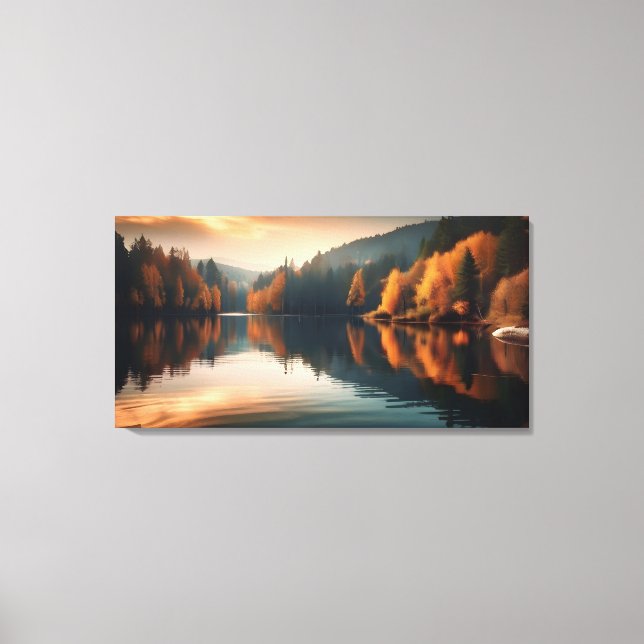 Lienzo Lago en otoño (Anverso)