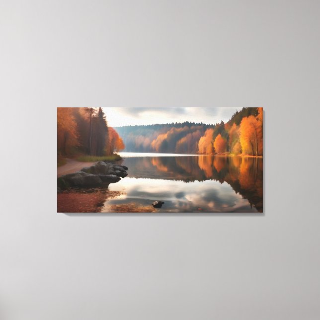 Lienzo Lago en otoño (Anverso)