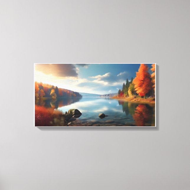 Lienzo Lago en otoño (Anverso)