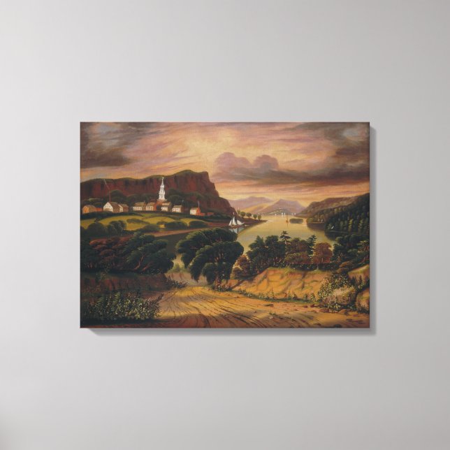 Lienzo Lago George y el pueblo de Caldwell (Anverso)