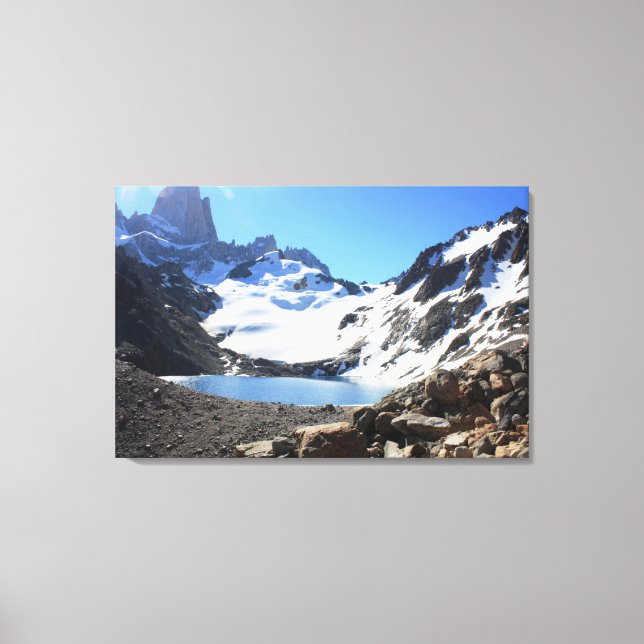 Lienzo Lago Glaciar Cerca Del Monte Fitz Roy (Anverso)