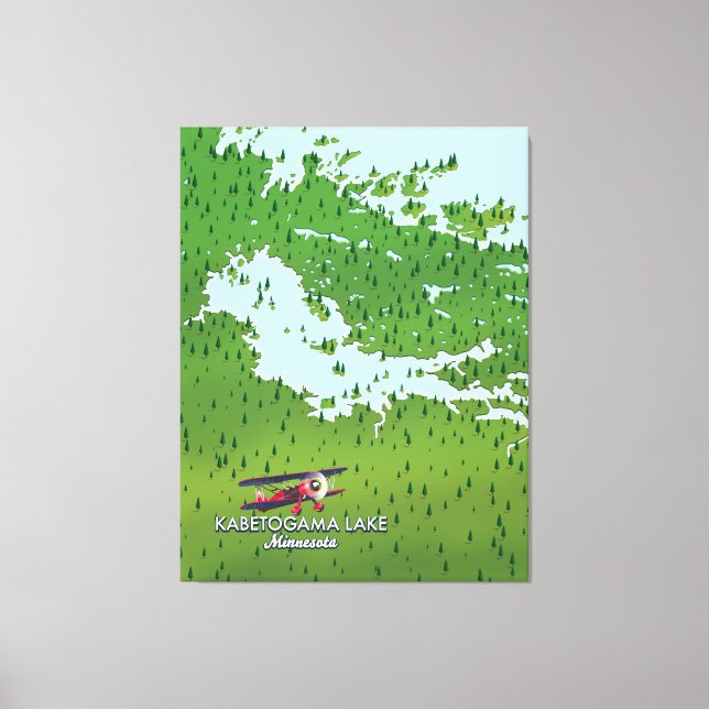 Lienzo Lago Kabetogama, Minnesota, USA Travel map. (Anverso)