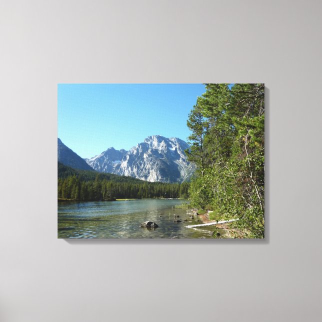 Lienzo Lago Leigh en el Parque Nacional de Grand Teton (Anverso)