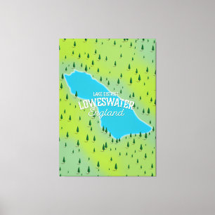 Lienzo Lago Loweswater, distrito de los lagos, mapa de vi