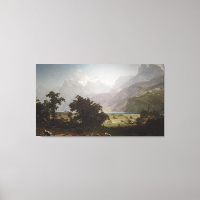 Lienzo Lago Lucerna de Albert Bierstadt, 1858 (Anverso)