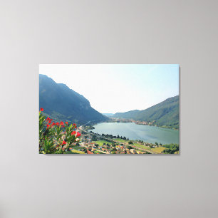 Lienzo Lago Lugano - Pintura de 3 paneles
