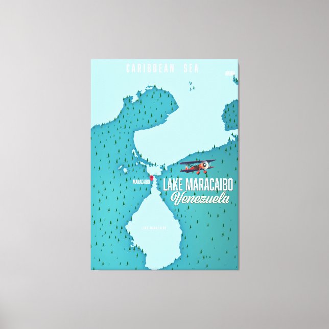 Lienzo Lago Maracaibo, Venezuela mapa de navegación. (Anverso)