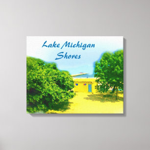 Lienzo Lago Michigan, costa de Chicago Beach