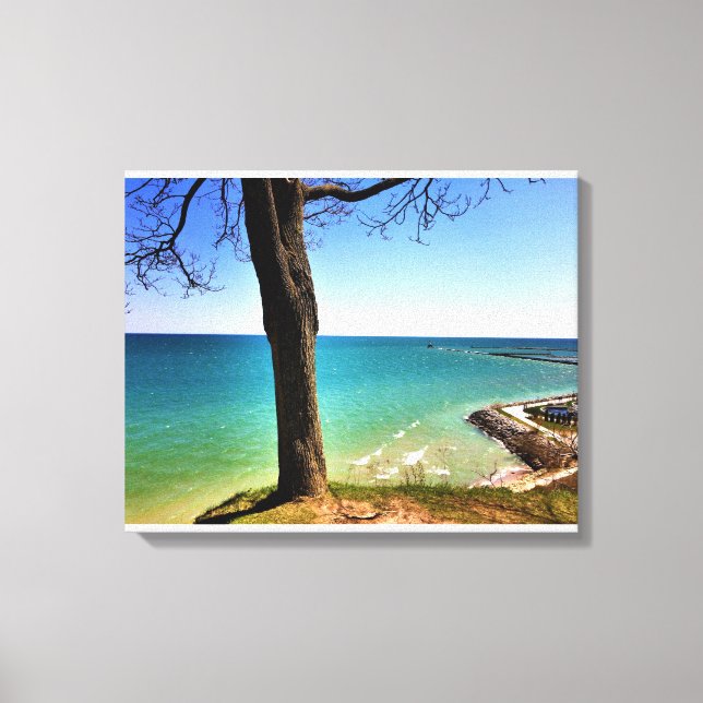 Lienzo Lago Michigan, Port Washington, WI (Anverso)