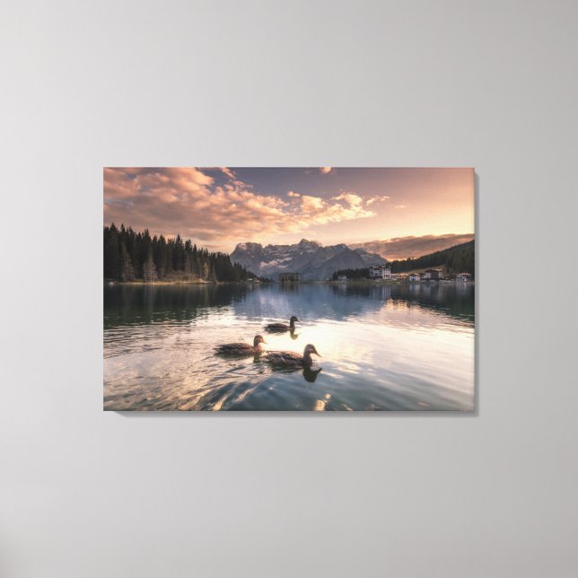 Lienzo Lago Misurina | Dolomitas, Italia (Anverso)